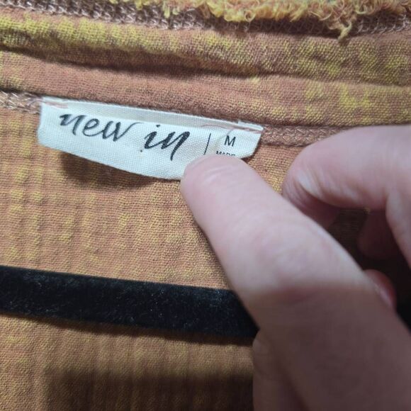 New In Boutique Oversized Washed Woven Crinkled Gauze Button Down Shirt Top - Picture 4 of 5